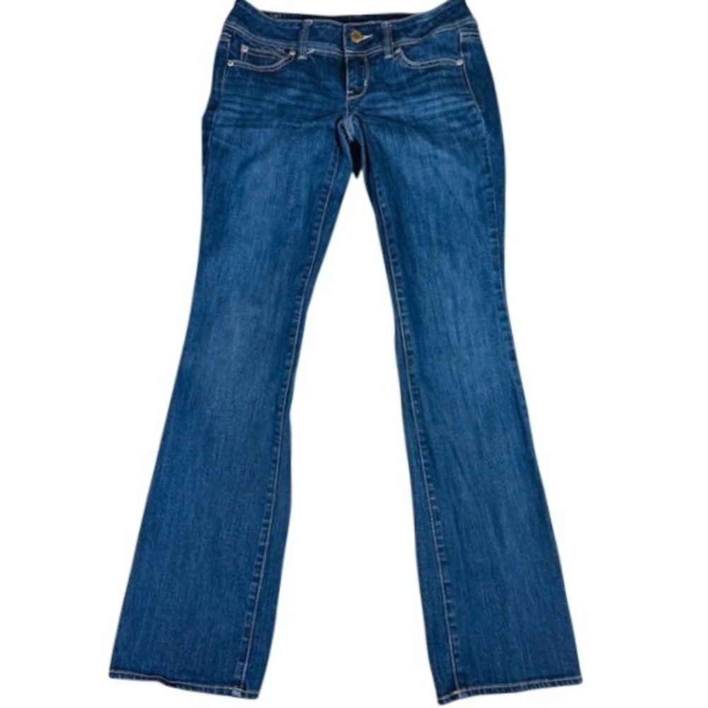 American Eagle Jeans Womens 4 Long Slim Boot Medium Wash Stretch Low Rise Denim